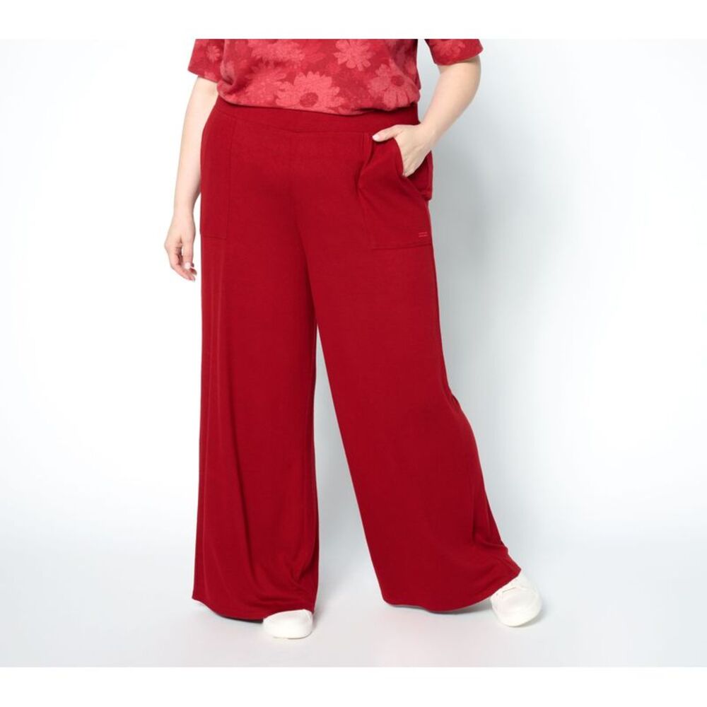Splendid Women's Pants Sz L Comfy Pull-On Patch Pocket Red